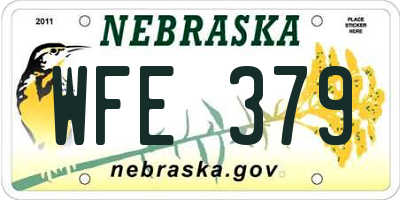 NE license plate WFE379