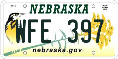 NE license plate WFE397
