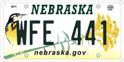 NE license plate WFE441