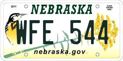 NE license plate WFE544
