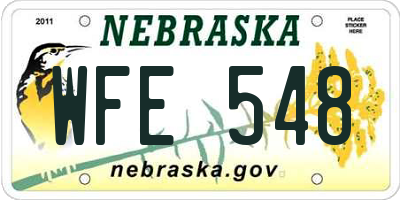 NE license plate WFE548