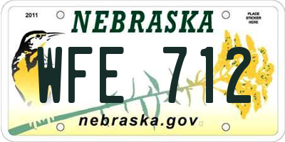 NE license plate WFE712
