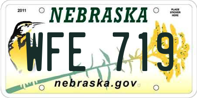 NE license plate WFE719