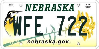 NE license plate WFE722
