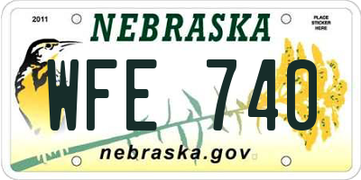 NE license plate WFE740