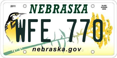 NE license plate WFE770