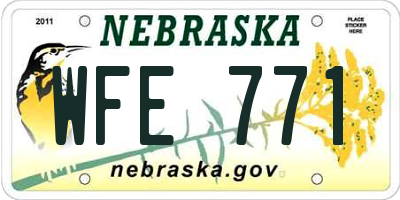 NE license plate WFE771