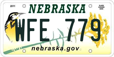 NE license plate WFE779