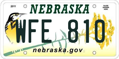 NE license plate WFE810
