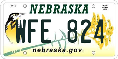 NE license plate WFE824