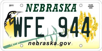 NE license plate WFE944