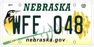 NE license plate WFF048