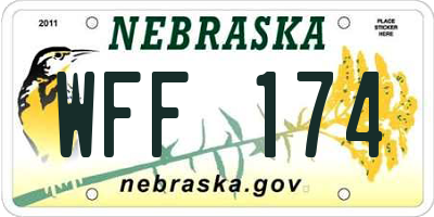 NE license plate WFF174