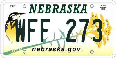 NE license plate WFF273