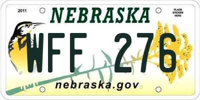 NE license plate WFF276