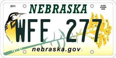 NE license plate WFF277