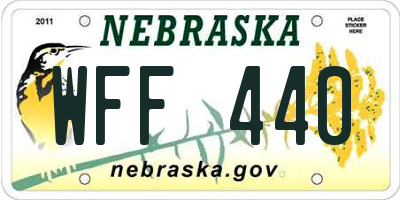 NE license plate WFF440