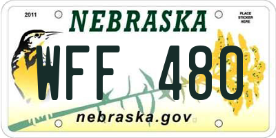 NE license plate WFF480
