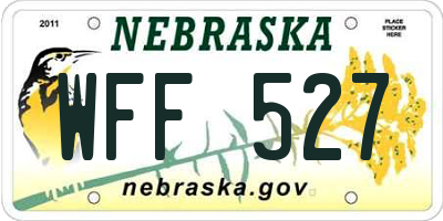NE license plate WFF527