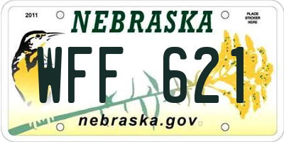 NE license plate WFF621