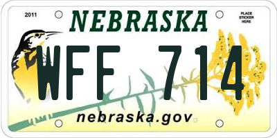 NE license plate WFF714