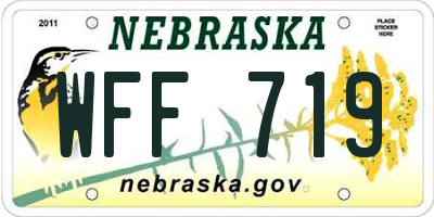 NE license plate WFF719