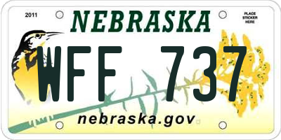 NE license plate WFF737
