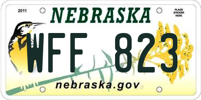 NE license plate WFF823