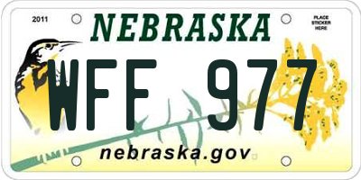 NE license plate WFF977