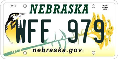 NE license plate WFF979