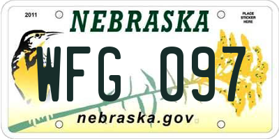 NE license plate WFG097