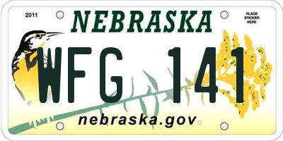 NE license plate WFG141