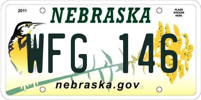 NE license plate WFG146