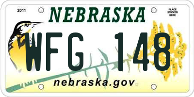 NE license plate WFG148