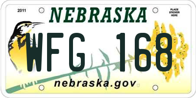 NE license plate WFG168