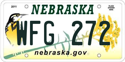 NE license plate WFG272
