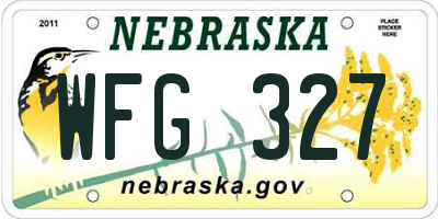 NE license plate WFG327