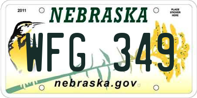 NE license plate WFG349