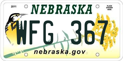 NE license plate WFG367