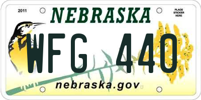NE license plate WFG440