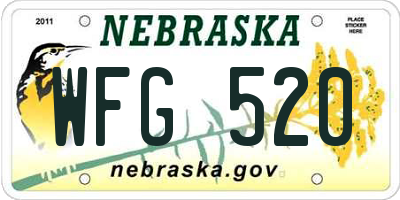 NE license plate WFG520