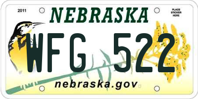 NE license plate WFG522