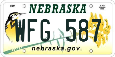 NE license plate WFG587