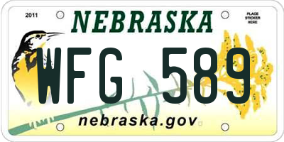NE license plate WFG589