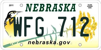 NE license plate WFG712