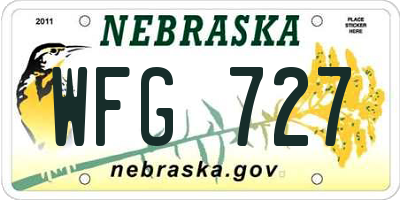 NE license plate WFG727