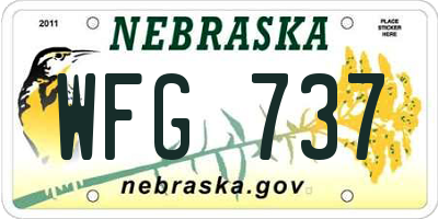 NE license plate WFG737