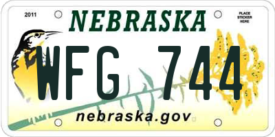 NE license plate WFG744
