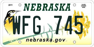 NE license plate WFG745