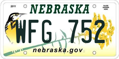 NE license plate WFG752